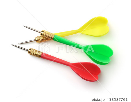Top view of color plastic darts Top view of color plastic darts 58587761