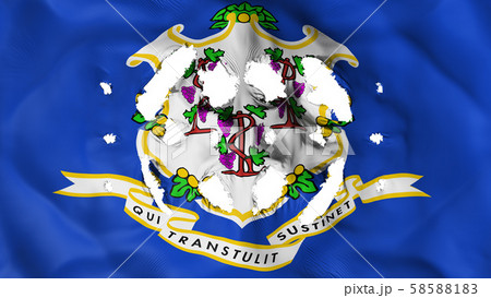 Connecticut state flag with a small holes 58588183