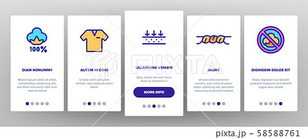 Cotton Fabric Onboarding Icons Set Vector Cotton Fabric Onboarding Icons Set Vector 58588761