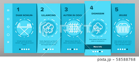 Cotton Fabric Onboarding Icons Set Vector Cotton Fabric Onboarding Icons Set Vector 58588768