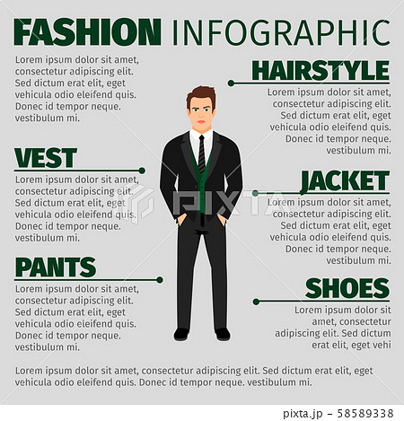 Fashion infographic with man in suit 58589338