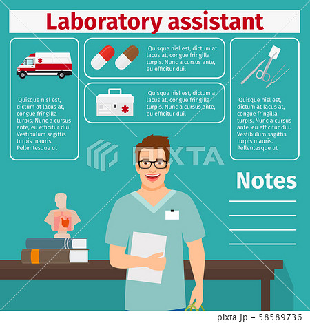 Laboratory assistant and medical equipment iconsのイラスト素材 [58589736] - PIXTA