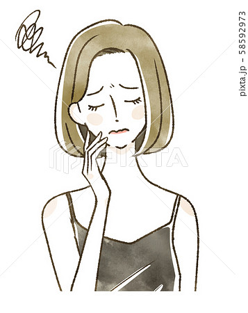 悩む女性-ストレス 悩む女性-ストレス 58592973