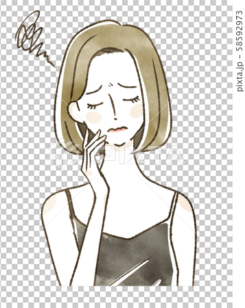 悩む女性-ストレス 悩む女性-ストレス 58592973