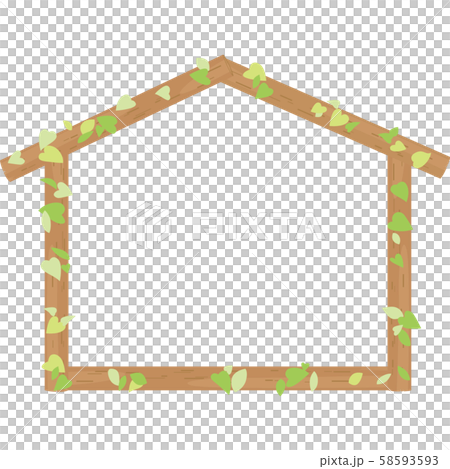 Fresh green tree frame house copy space - Stock Illustration [58593593 ...