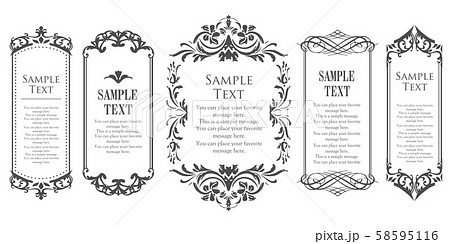 装飾デザイン 美しい額 フレームデザイン テンプレート アンティーク ビンテージ ラグジュアリーのイラスト素材