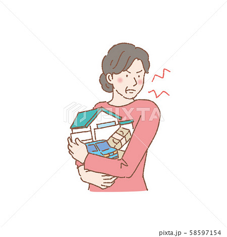 遺産相続　財産分与　相続問題　相続　人物　イラスト 58597154