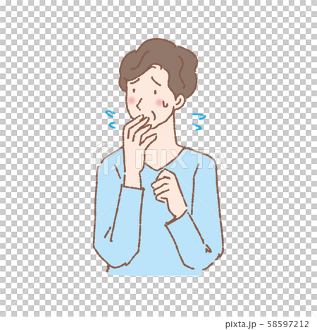 困る おびえる 中年女性 イラスト 困る おびえる 中年女性 イラスト 58597212