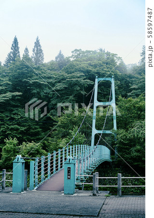道志村の渓谷_橋 58597487