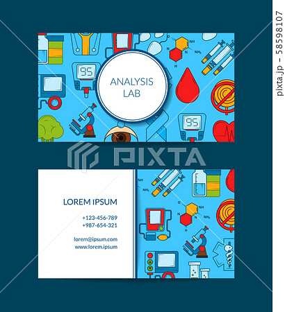 Vector colored diabetes icons business card template Vector colored diabetes icons business card template 58598107