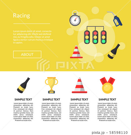 Vector flat car racing icons template illustration 58598110