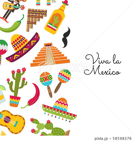 Vector flat Mexico background with place text 58598376