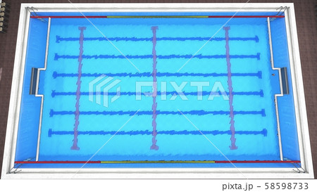 水球　プール　CG  試合　イラスト59 58598733