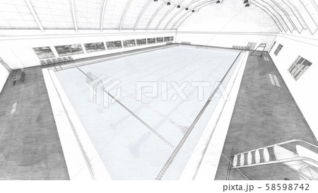 水球 プール CG 試合 イラスト50 水球 プール CG 試合 イラスト50 58598742