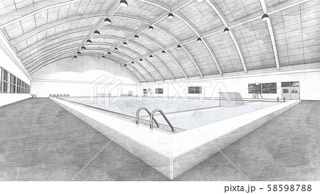 水球 プール CG 試合 イラスト48 水球 プール CG 試合 イラスト48 58598788