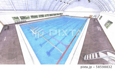 水球 プール CG 試合 イラスト30 水球 プール CG 試合 イラスト30 58598832