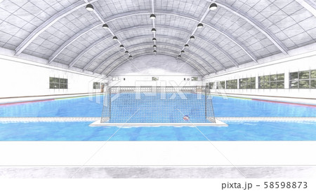 水球 プール CG 試合 イラスト21 水球 プール CG 試合 イラスト21 58598873