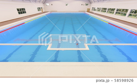 水球　プール　CG  試合　イラスト14 58598926