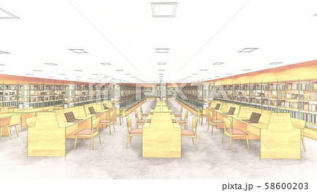 図書館 人なし イラスト64のイラスト素材