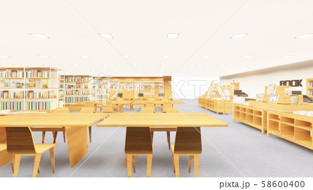 図書館　人なし  イラスト35 58600400