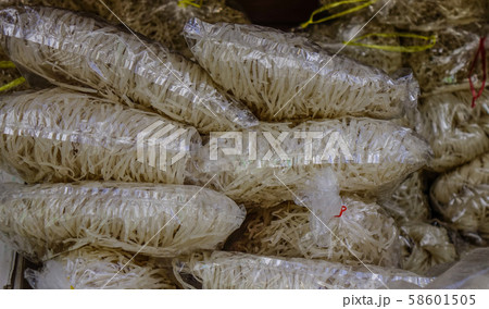 Dry food for sale at rural market Dry food for sale at rural market 58601505