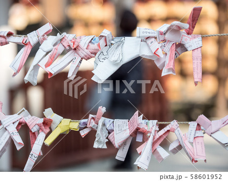 おみくじ結び所(東京江東区亀戸天神社) おみくじ結び所(東京江東区亀戸天神社) 58601952