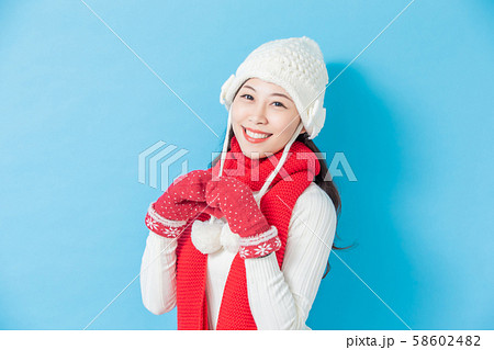asian woman wear winter clothes asian woman wear winter clothes 58602482