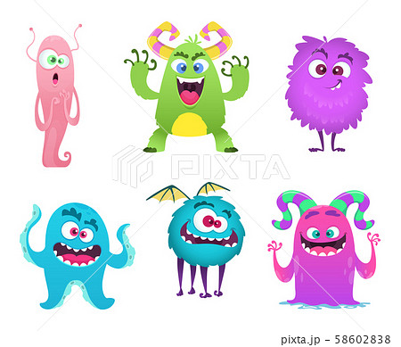 Monsters Mascot Furry Cute Gremlin Troll のイラスト素材