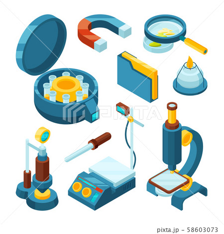 Science chemical isometric. Pharmaceutical engineering biology modern industry microscope Science chemical isometric. Pharmaceutical engineering biology modern industry microscope 58603073