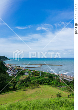 海岸沿いを走る気動車:海の見える丘より上越の海 上越市 海岸沿いを走る気動車:海の見える丘より上越の海 上越市 58603566