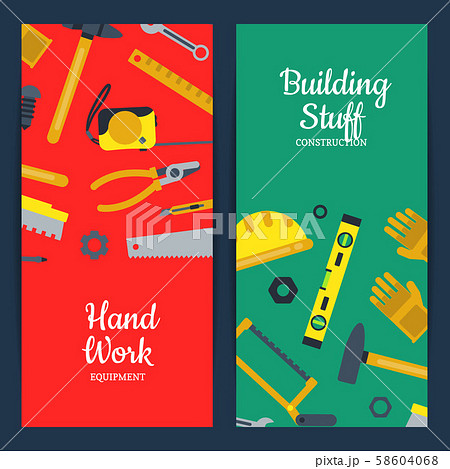 Vector flat construction tools web banner templates illustration 58604068