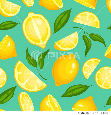 Lemon Pattern Lemonade Exotic Yellow Juicy のイラスト素材