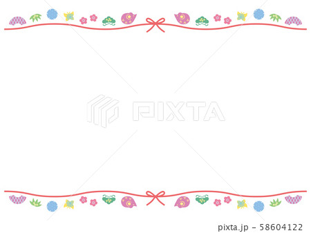 年賀素材-子年かわいいアイコンフレーム1-1 58604122