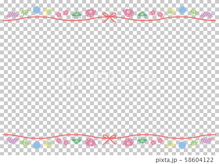 年賀素材-子年かわいいアイコンフレーム1-1 58604122