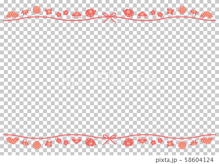 Material for new year's cards-cute icon frame 1-2 58604124