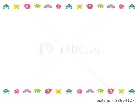 年賀素材-子年かわいいアイコンフレーム2テク 58604127