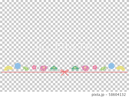 年賀素材-子年かわいいライン 年賀素材-子年かわいいライン 58604132
