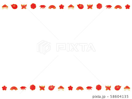 年賀素材-子年アイコンフレームテク 58604135