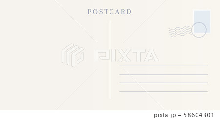 Blank template of a backside of travel postcard. 58604301