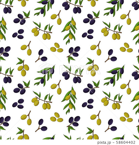 Olives seamless pattern. Vector illustration for design, web and decor 58604402