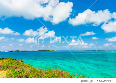 美しい宮古島の海の写真素材