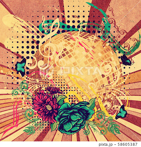 Grunge Golden Disco Ball Grunge Golden Disco Ball 58605387