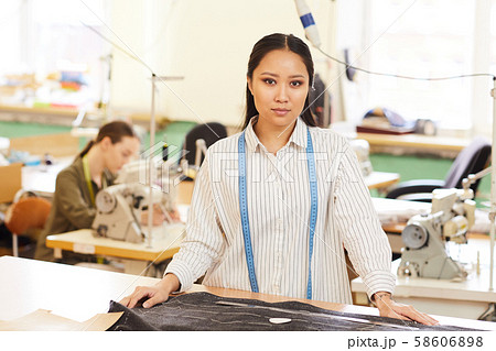 Female tailor in workshop Female tailor in workshop 58606898
