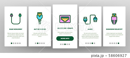 Ethernet Onboarding Elements Icons Set Vector Ethernet Onboarding Elements Icons Set Vector 58606927