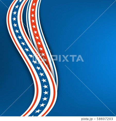 The US independence day.Abstract vector background.Two belts with stars, the colors of the flag of The US independence day.Abstract vector background.Two belts with stars, the colors of the flag of 58607203
