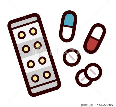 薬 カプセル錠剤 ベクターイラストのイラスト素材