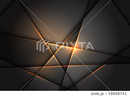 Abstract gold line light polygon on grey metallic design modern luxury futuristic background vector illustration. 58608741