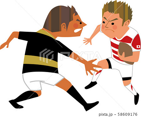 ラグビーの攻防　日本代表 58609176