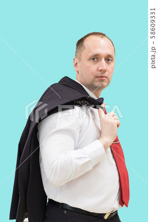 Portrait of a handsome smiling business man, isolated on white background Portrait of a handsome smiling business man, isolated on white background 58609331