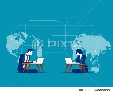 Intercontinental communications. Concept business 58609699